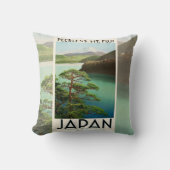 富士山日本旅行ポスターヴィンテージアート クッション (正面)