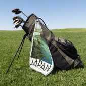 富士山日本旅行ポスターヴィンテージアート ゴルフタオル (グリーン)