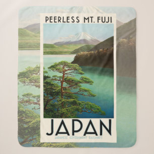 富士山日本旅行ポスターヴィンテージアート シェルパブランケット
