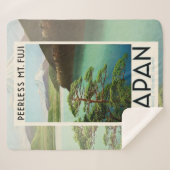 富士山日本旅行ポスターヴィンテージアート シェルパブランケット (正面(横))