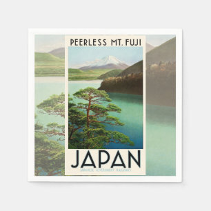富士山日本旅行ポスターヴィンテージアート スタンダードカクテルナプキン
