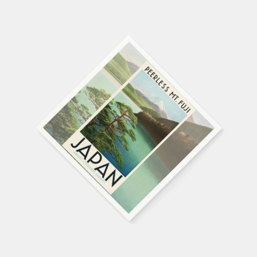 富士山日本旅行ポスターヴィンテージアート スタンダードカクテルナプキン (角)