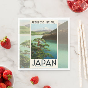 富士山日本旅行ポスターヴィンテージアート スタンダードランチョンナプキン