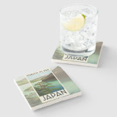 富士山日本旅行ポスターヴィンテージアート ストーンコースター (横)