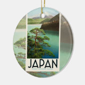 富士山日本旅行ポスターヴィンテージアート セラミックオーナメント (左)