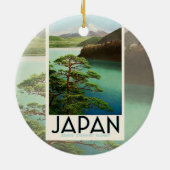 富士山日本旅行ポスターヴィンテージアート セラミックオーナメント (裏面)