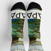 富士山日本旅行ポスターヴィンテージアート ソックス (上部)