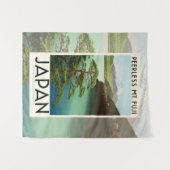 富士山日本旅行ポスターヴィンテージアート タペストリー (正面(横))