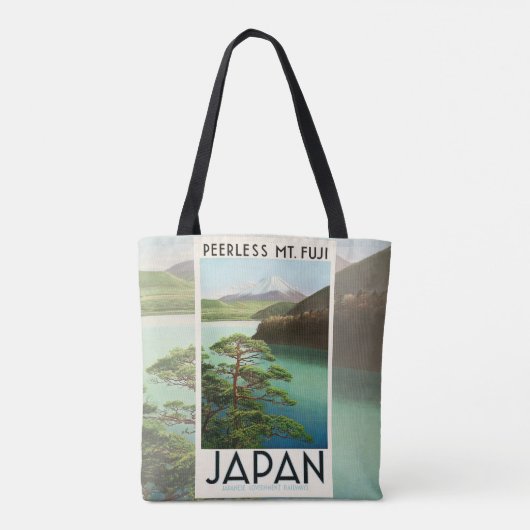 富士山日本旅行ポスターヴィンテージアート トートバッグ (裏面)