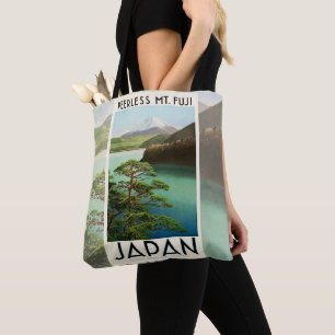 富士山日本旅行ポスターヴィンテージアート トートバッグ