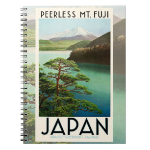 富士山日本旅行ポスターヴィンテージアート ノートブック