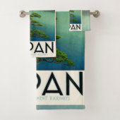 富士山日本旅行ポスターヴィンテージアート バスタオルセット (インサイチュ)