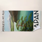 富士山日本旅行ポスターヴィンテージアート ビーチタオル (正面)