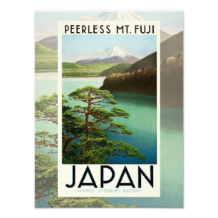 富士山日本旅行ポスターヴィンテージアート フォトプリント