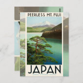 富士山日本旅行ポスターヴィンテージアート ポストカード (正面/裏面)