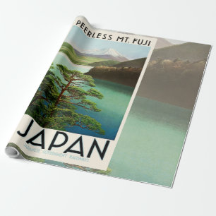 富士山日本旅行ポスターヴィンテージアート ラッピングペーパー