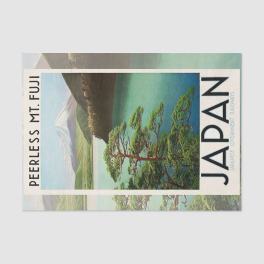富士山日本旅行ポスターヴィンテージアート 薄葉紙 (正面)