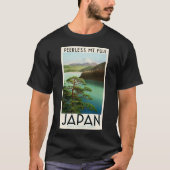 富士山日本旅行ポスターヴィンテージアート Tシャツ (正面)