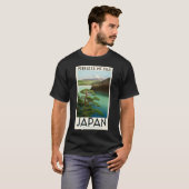 富士山日本旅行ポスターヴィンテージアート Tシャツ (正面フル)