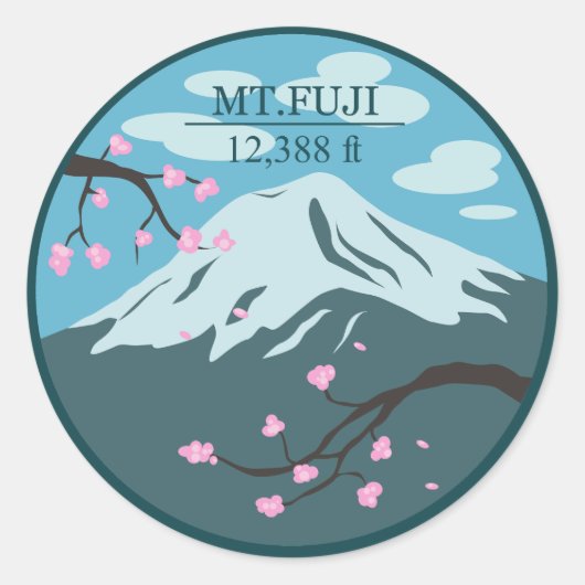 富士山標高 ラウンドシール (正面)