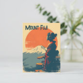 富士山 ビンテージ ポストカード (スタンド正面)
