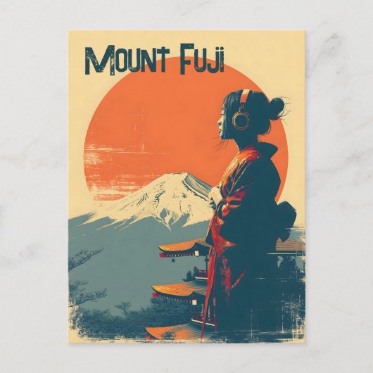 富士山 ビンテージ ポストカード (正面)