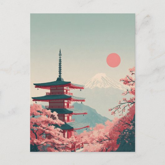 富士山 ビンテージ ポストカード (正面)