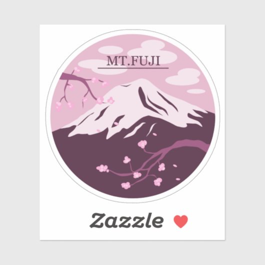 富士山（ピンク） シール (シート)