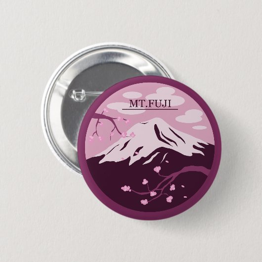 富士山（ピンク） 缶バッジ (正面&裏面)