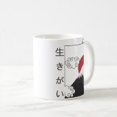 富士山 レトロ 日本の漢字 コーヒーマグカップ (正面右)