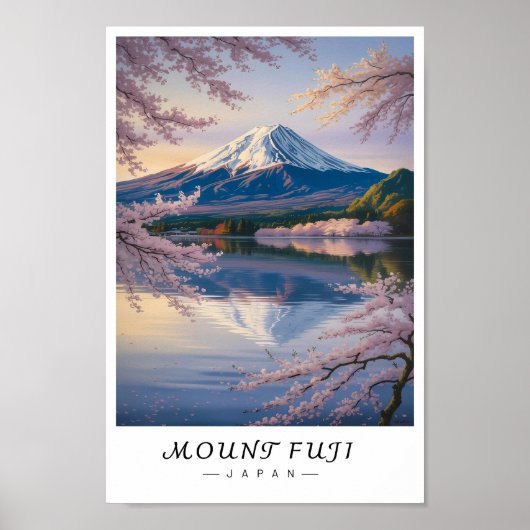 富士山 日本 ウォールアート、象徴的な火山 ポスター (正面)