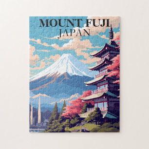 富士山 日本 ジグソーパズル ビンテージ トラベル
