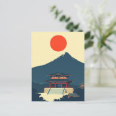 富士山 日本 モダンレトロ ポストカード (スタンド正面)