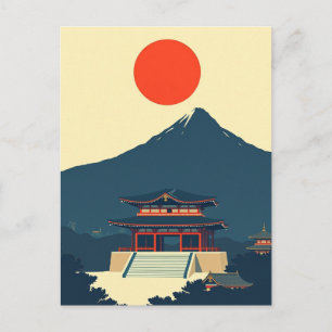 富士山 日本 モダンレトロ ポストカード
