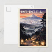 富士山 日本 レトロ ポストカード (正面/裏面)