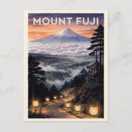 富士山 日本 レトロ ポストカード