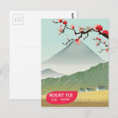 富士山 日本 ヴィンテージ 旅行 プリント ポストカード (正面/裏面)