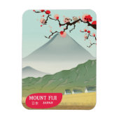 富士山 日本 ヴィンテージ 旅行 ポスター マグネット (縦)