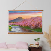 富士山 日本 吊り下げ型タペストリー (寝室)