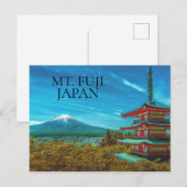 富士山 日本 塔 ポストカード (正面/裏面)