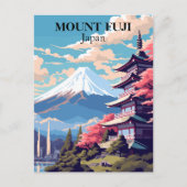 富士山 日本 旅行 イラスト ポストカード (正面)