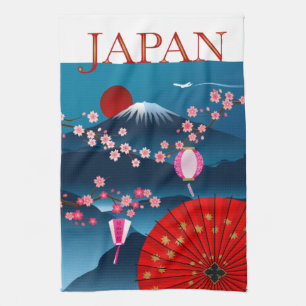 富士山 日本 旅行 ポスター キッチンタオル