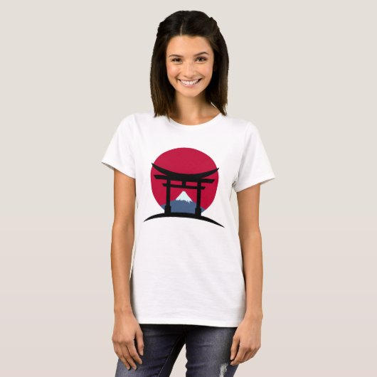 富士山 - 日本 Tシャツ (正面フル)