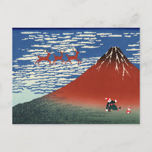 富士山inクリスマスヴィンテージア日本のート ポストカード