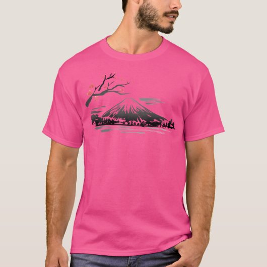 富士春水彩画 Tシャツ (正面)