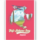 富士箱根伊豆国立公園日本地図 シール (正面)