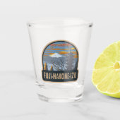 富士箱根伊豆国立公園日本美術ヴィンテージ ショットグラス (正面)