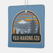 富士箱根伊豆国立公園日本美術ヴィンテージ セラミックオーナメント (左)
