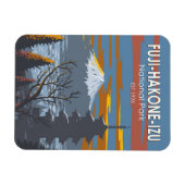 富士箱根伊豆国立公園日本美術ヴィンテージ マグネット (横)