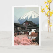 富士、船津、吉田の十景 カード (黄色い花)